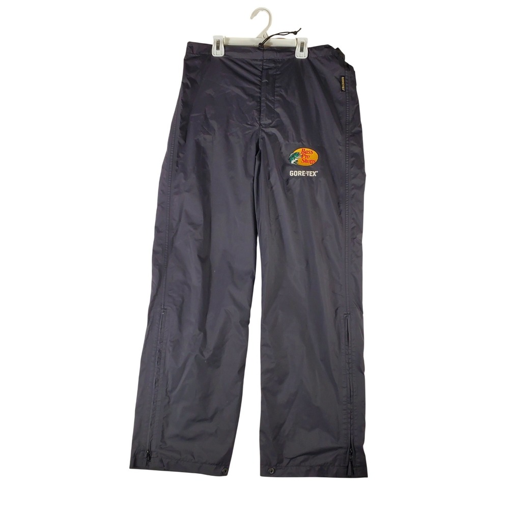 Bass Pro Shops Gore-Tex Rain Pants Mens Medium Black Waterproof Fishing Hiking